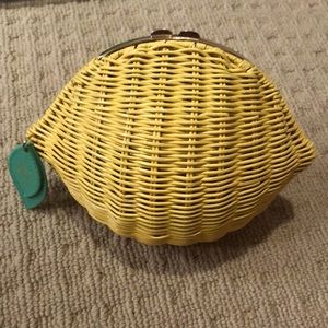 Kate Spade Wicker Lemon clutch/crossbody purse!